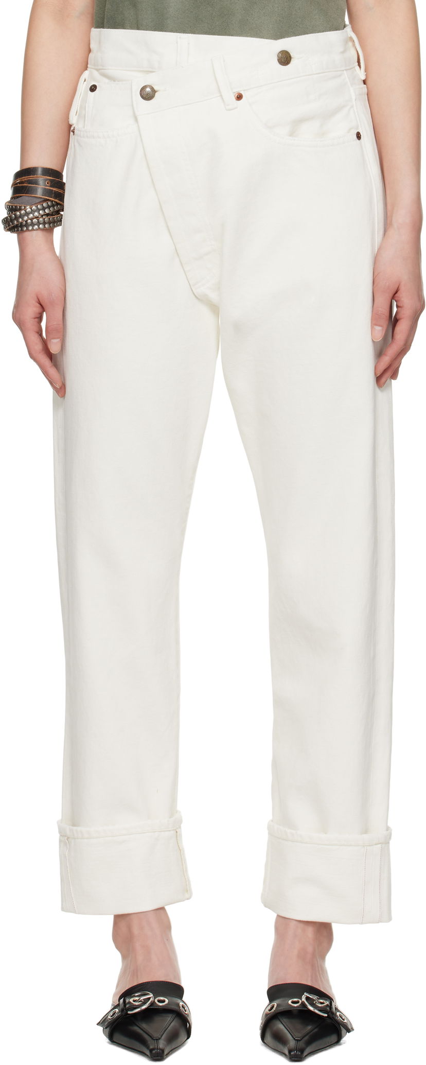 Джинси R13 R13 Cuffed Crossover Jeans білий | R13W2048-D314A