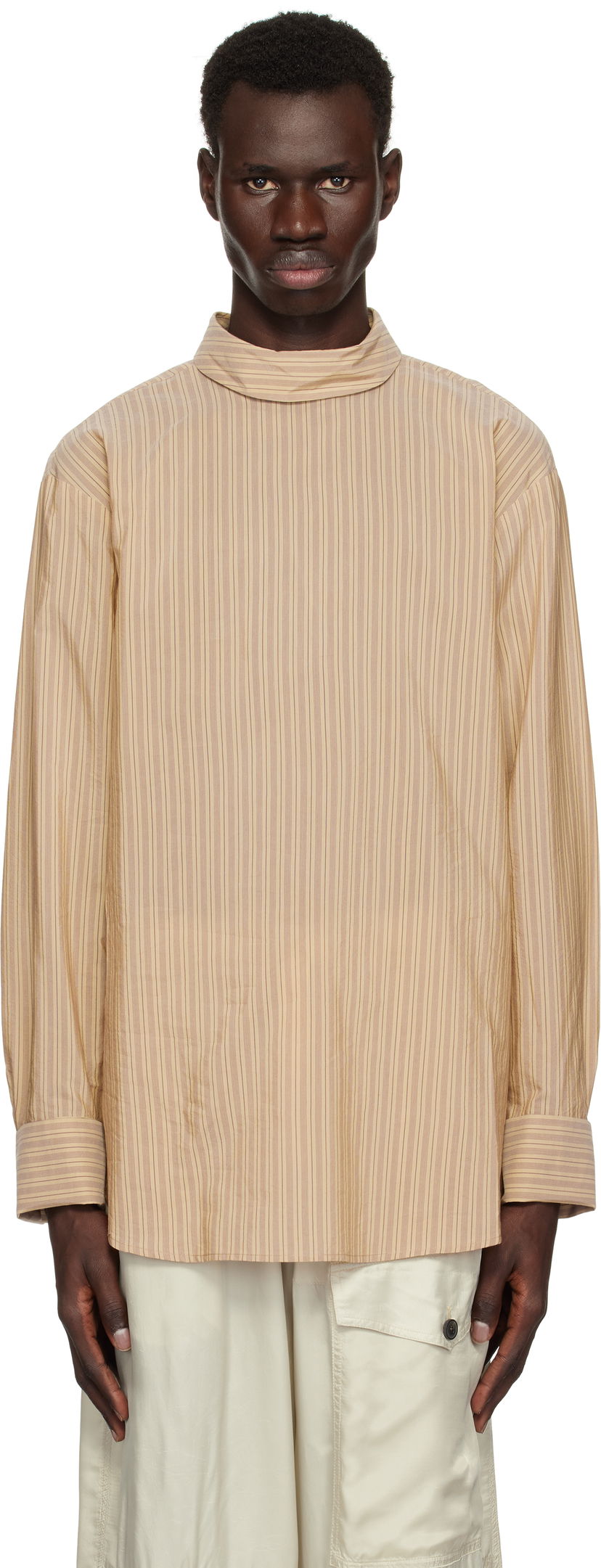 Сорочка Dries Van Noten Dries Van Noten Striped Turtleneck Shirt бежевий | 251-020704-1524