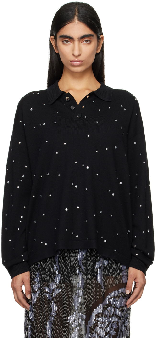 Сорочка поло Bode Embellished Cycling Polo чорний | MRF24KT041