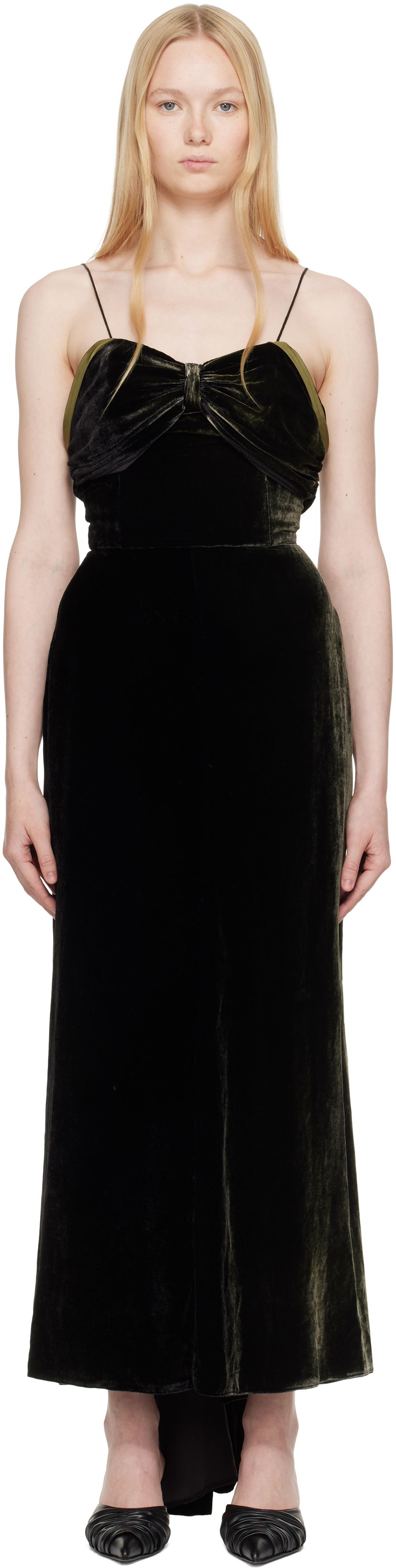 плаття Maison Margiela Maison Margiela Velvet Maxi Dress Зелений | S51DG0003 M35345