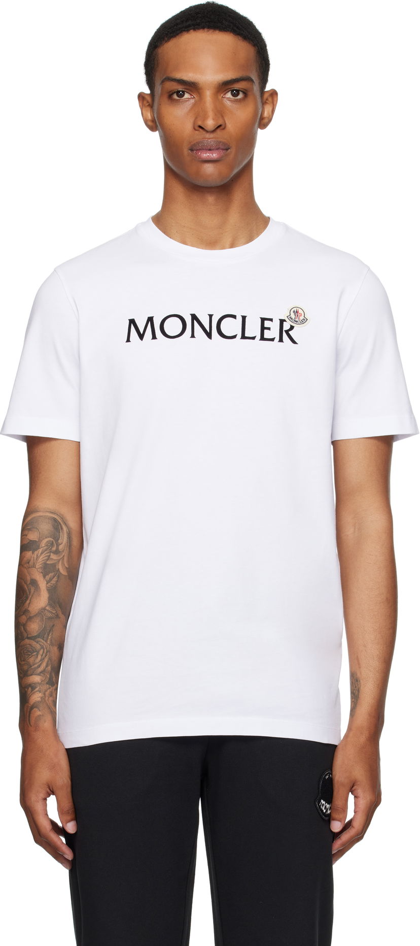 Футболка Moncler Moncler Flocked Logo Cotton T-Shirt білий | K20918C000368390T