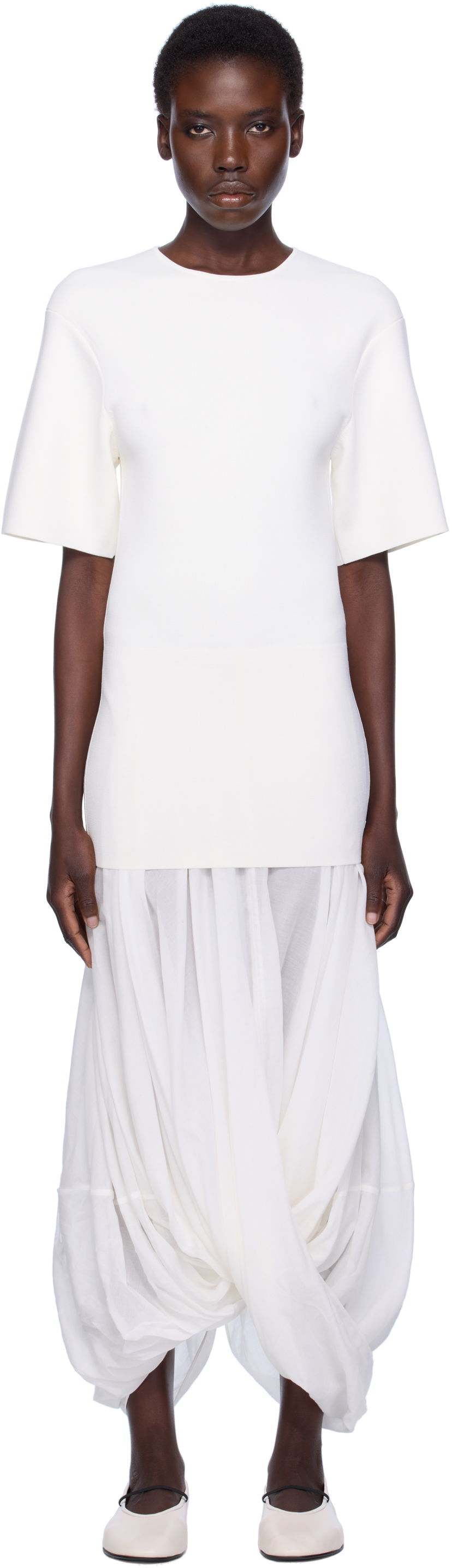 плаття TOTEME TOTEME Cocoon Tee Midi Dress білий | 253-WRD0215-YA0187