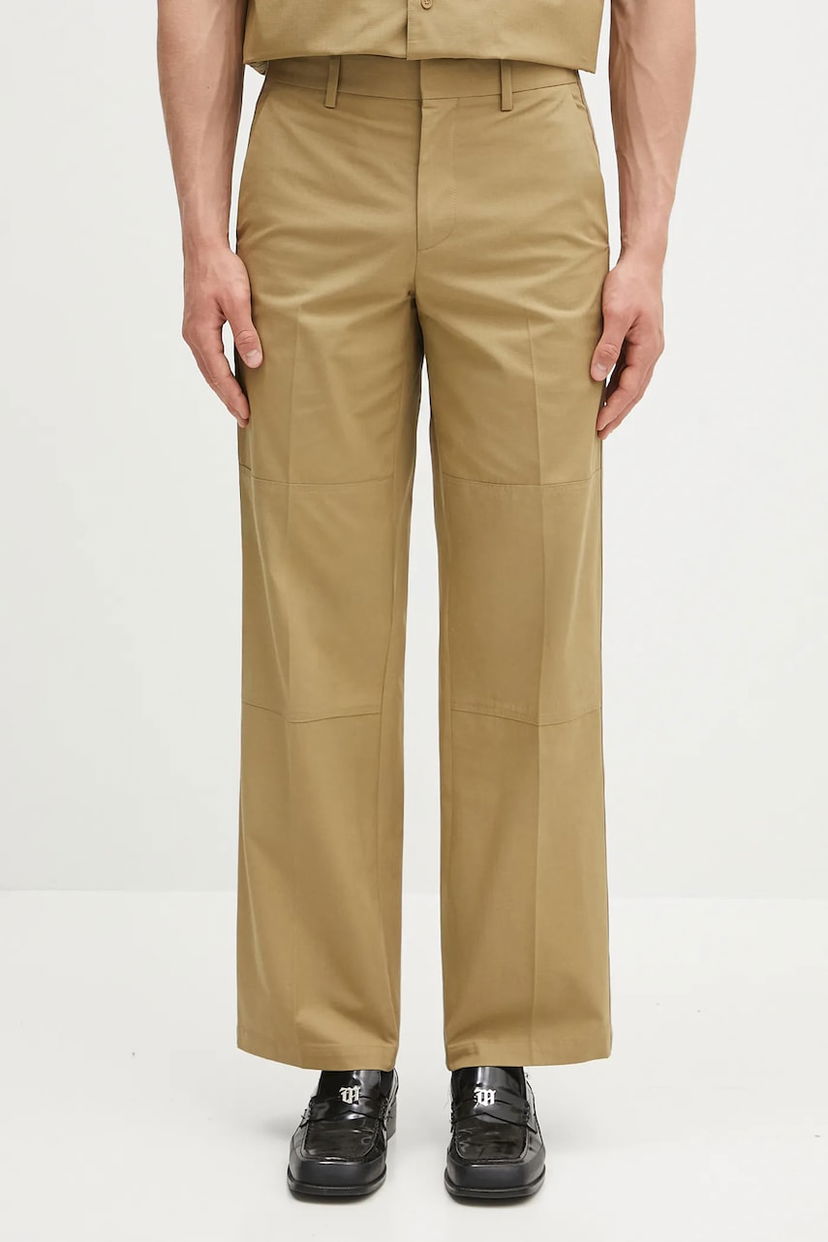 Штани Helmut Lang Helmut Lang FIELD.CARPENTER.COMP Cotton Trousers бежевий | P01HM201