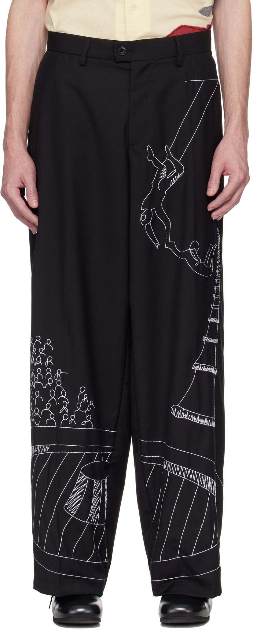 Штани KidSuper KidSuper Circus Sketch Baggy Trousers чорний | SS25-PT-18
