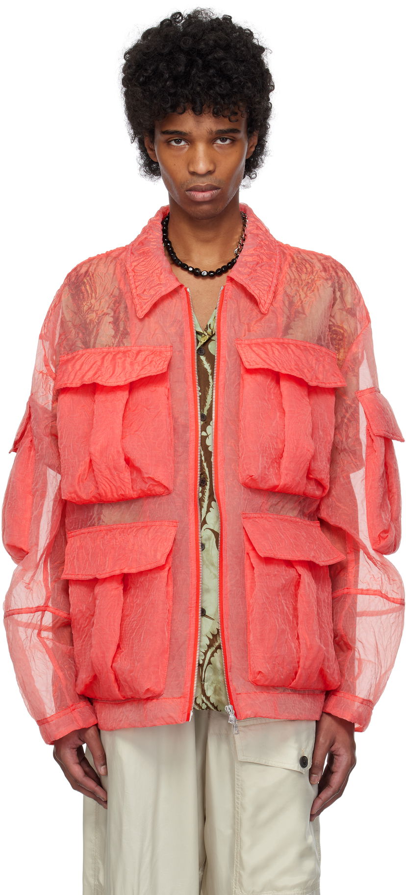 Куртка Dries Van Noten Dries Van Noten Crinkled Pocket Jacket Помаранчевий | 251-020529-1277