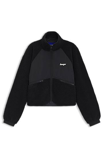 Куртка BOSS Contrast-Panel Teddy Jacket чорний | 50545637
