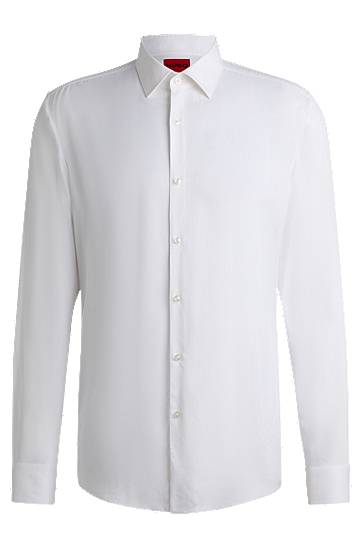 Сорочка BOSS Slim-Fit Satin Shirt білий | 50539769