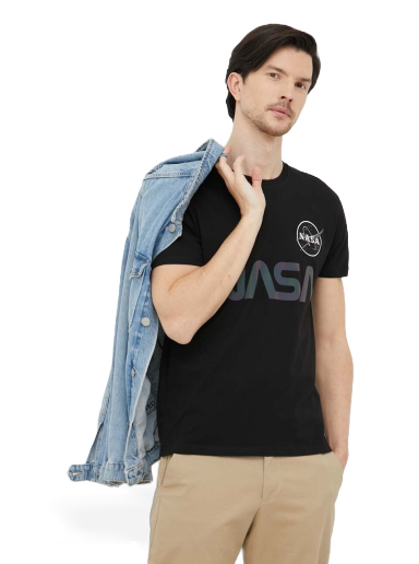 Футболка Alpha Industries NASA Rainbow Reflective Tee чорний | 178501RR.03