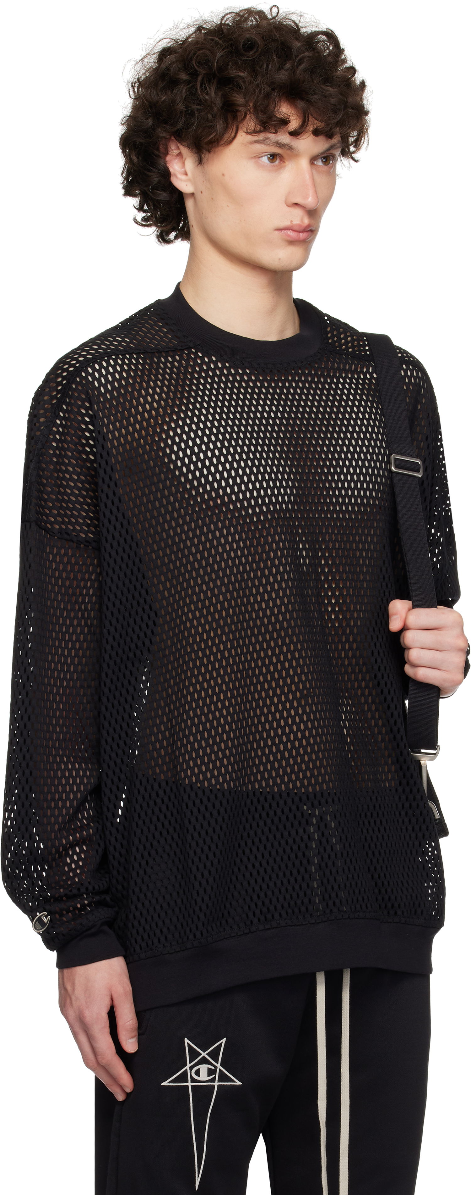Світшоти Rick Owens Rick Owens Champion Edition Jumbo Mesh Sweatshirt чорний | CM01E1670 CHONET MESH, 1