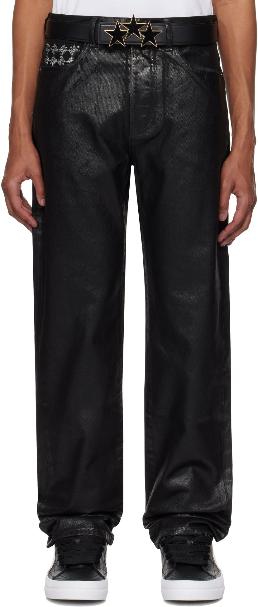 Джинси AMIRI AMIRI MA Quad Straight Waxed Jeans чорний | AMDNGH1059