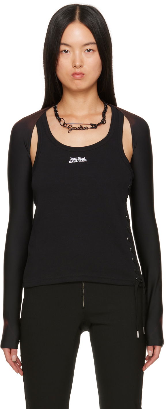 Безрукавка Jean Paul Gaultier Jean Paul Gaultier Open-Shoulder Top чорний | 23/15-F-TO105-J527-67