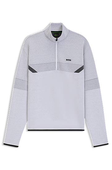 Світшоти BOSS Relaxed Fit Zip Neck Sweatshirt Сірий | 50543144