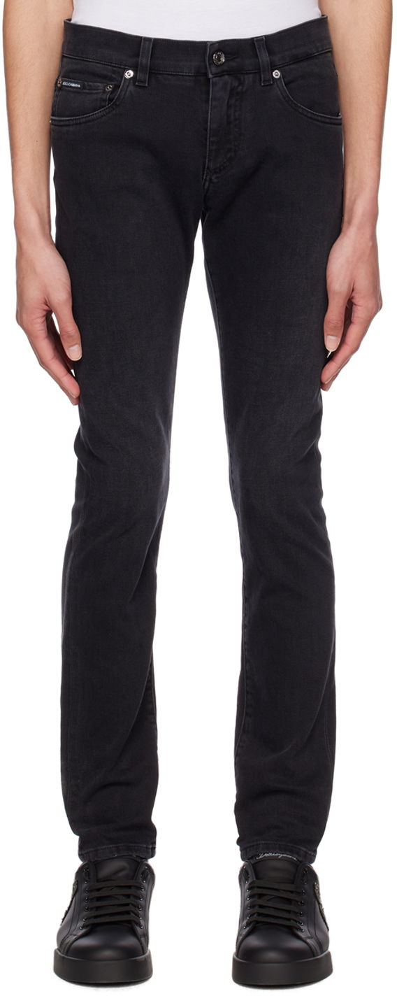 Джинси Dolce & Gabbana Black Faded Skinny Jeans чорний | GY07LDG8HW4