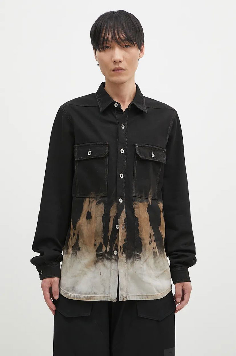 Сорочка Rick Owens Oversize Shirt чорний | DU02D2755.BSUN