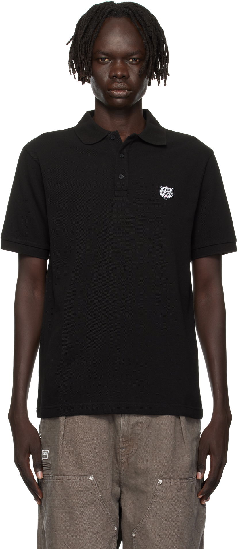 Сорочка поло KENZO Kenzo Paris 'Happy Tiger' Slim Polo чорний | FF65PO1524PU