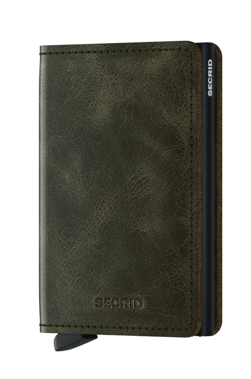 Гаманець Secrid Leather Wallet Зелений | SV.OliveBlack
