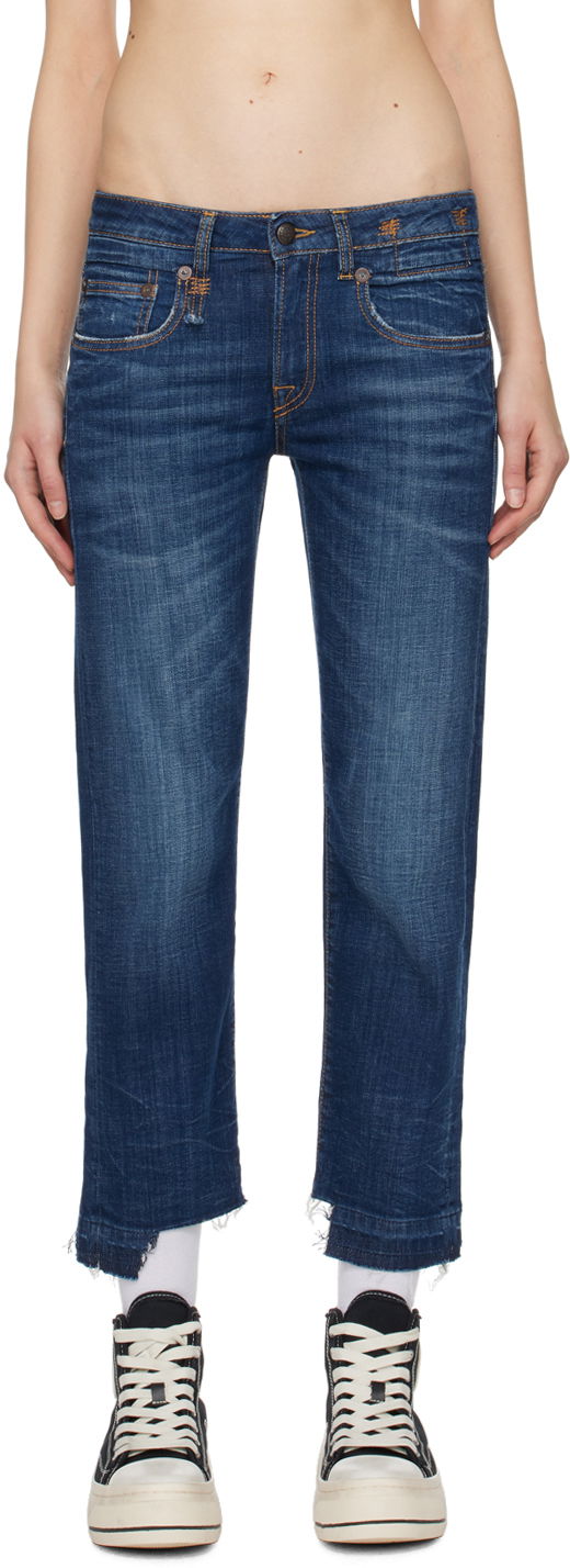 Джинси R13 R13 Boy Straight Jeans Синій | R13W0991-664C