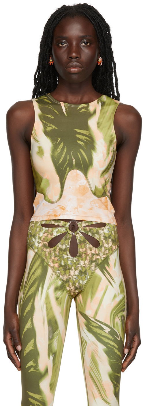 Безрукавка Collina Strada Collina Strada Tie-Dye Print Tank Top Зелений | XX3196