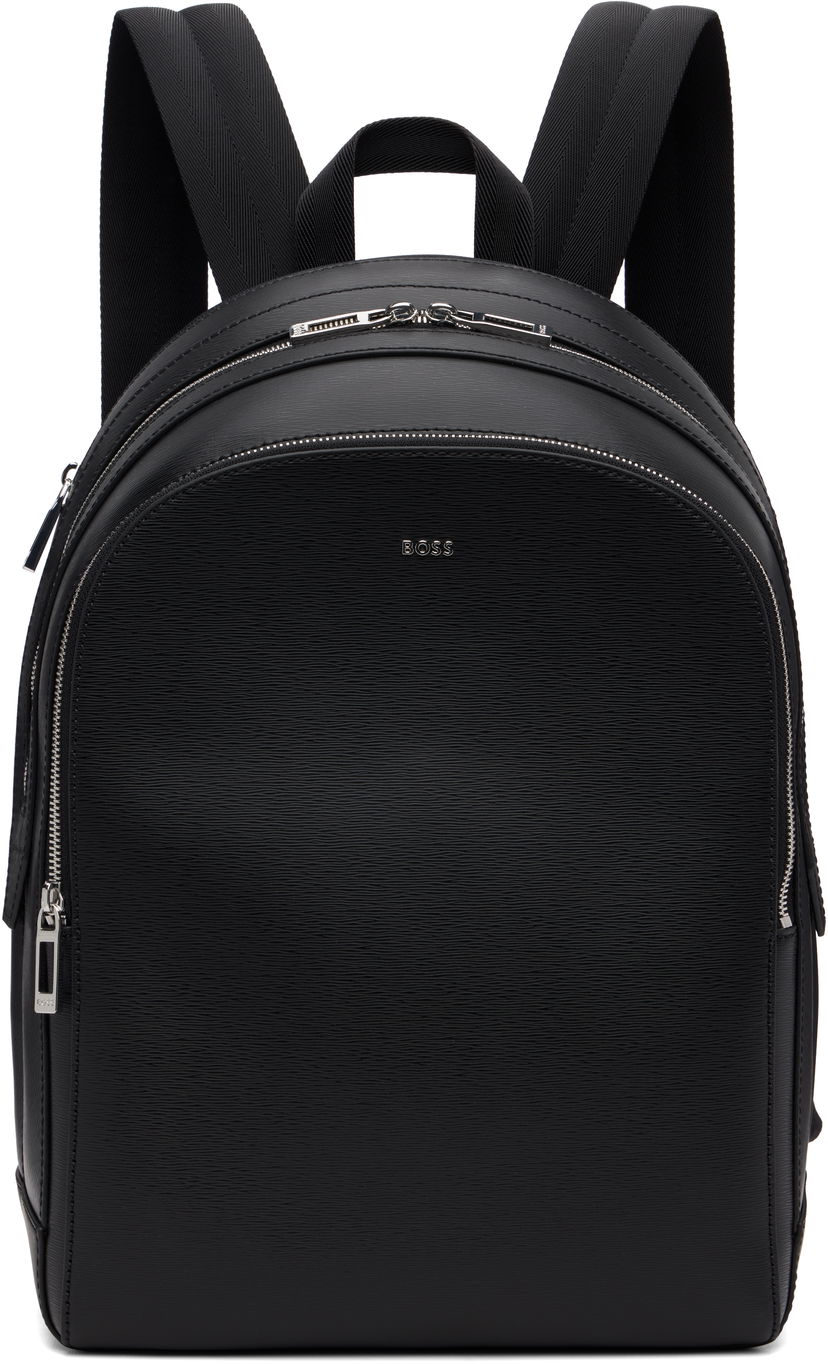 Рюкзак BOSS BOSS Leather Backpack чорний | 50548273
