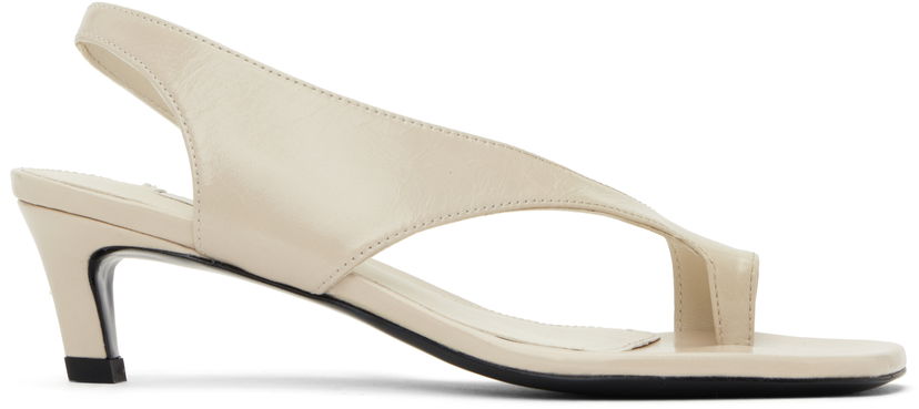 Догляд за взуттям TOTEME TOTEME Naplack Leather Thong Heeled Sandals бежевий | 252-WAS0201-LE0020