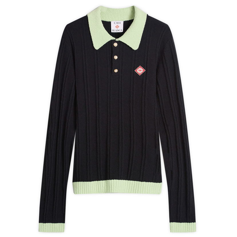 Сорочка поло Casablanca Casablanca Boucle Polo, Size Large чорний | MPF25-KW-1000-01
