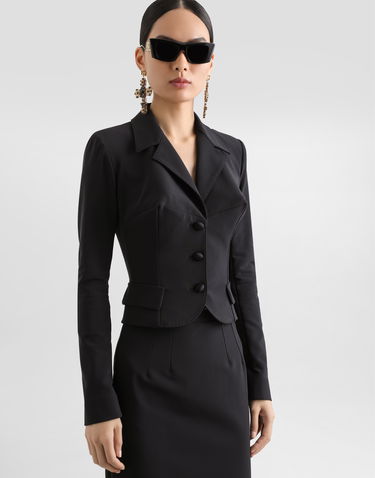 Куртка Dolce & Gabbana Dolce & Gabbana Short Single-breasted Cady Jacket чорний | F27FBTFUUC7N0000, 3