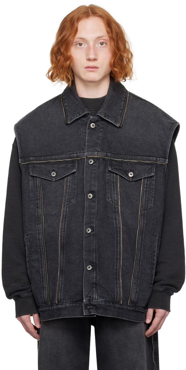 Жилет Off-White Gray Zip Denim Vest чорний | OMYR001F23DEN0020900