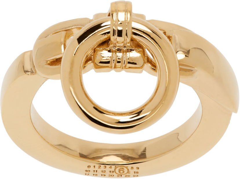 Кільце Maison Margiela MM6 Maison Margiela Object Trouve Minimal Logo Ring Жовтий | SM7UQ0082 P7352