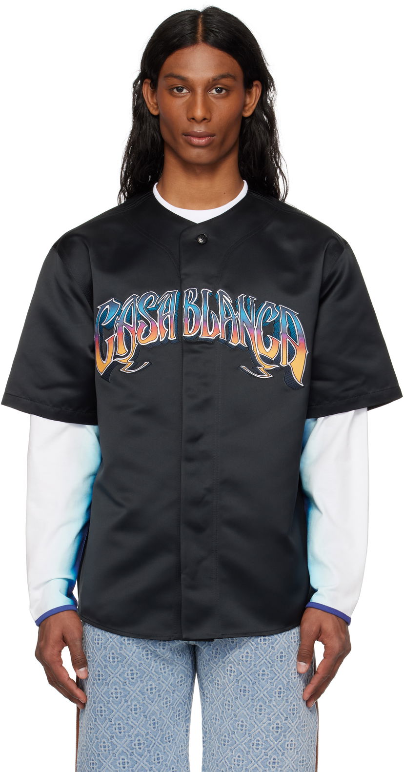Джерсі Casablanca Casablanca Gothic Baseball Shirt чорний | MS25-SH-153-01