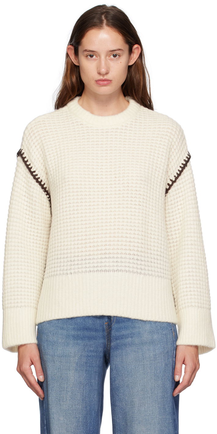 Cветр rag & bone Rag & Bone Women's Katie Crocheted Sweater білий | WAS24F049SA49
