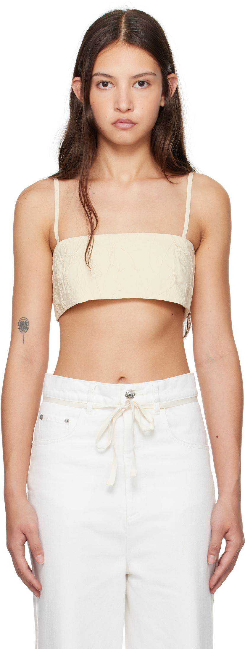 Безрукавка Nanushka Nanushka Cressy Bandeau Top білий | NW24FWTP38671