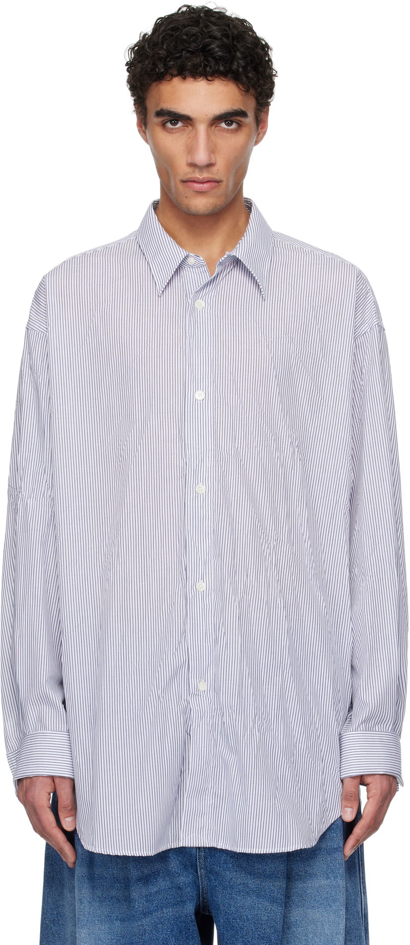 Сорочка HED MAYNER Hed Mayner Crinkled Poplin Shirt білий | HMMA60001A-HA167