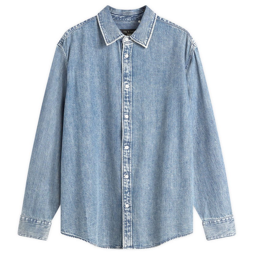 Сорочка rag & bone Rag & Bone Matthew Denim Shirt Size Large Синій | MED24H1438UFCB