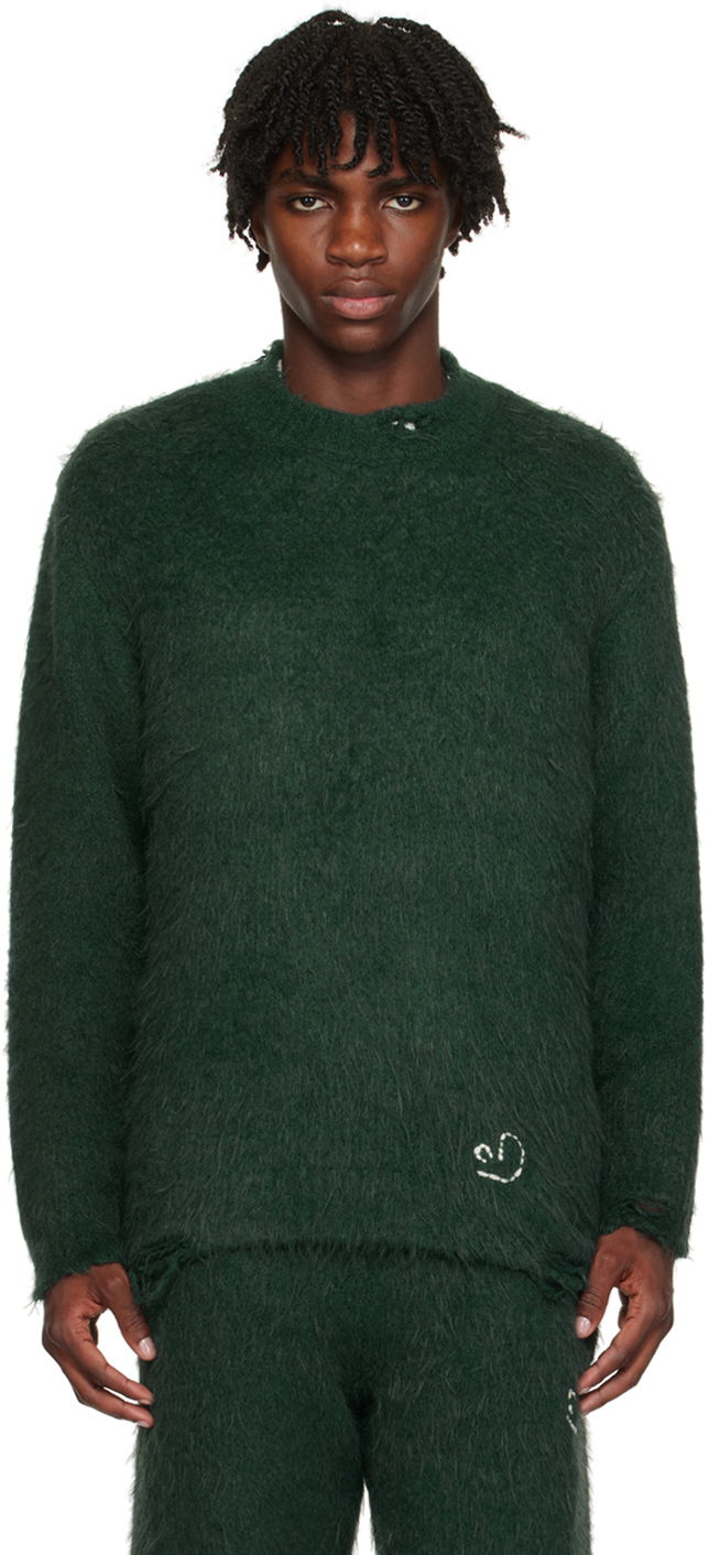 Cветр ADER ERROR Crewneck Distressed Sweater Зелений | BMADFWKT0304GN