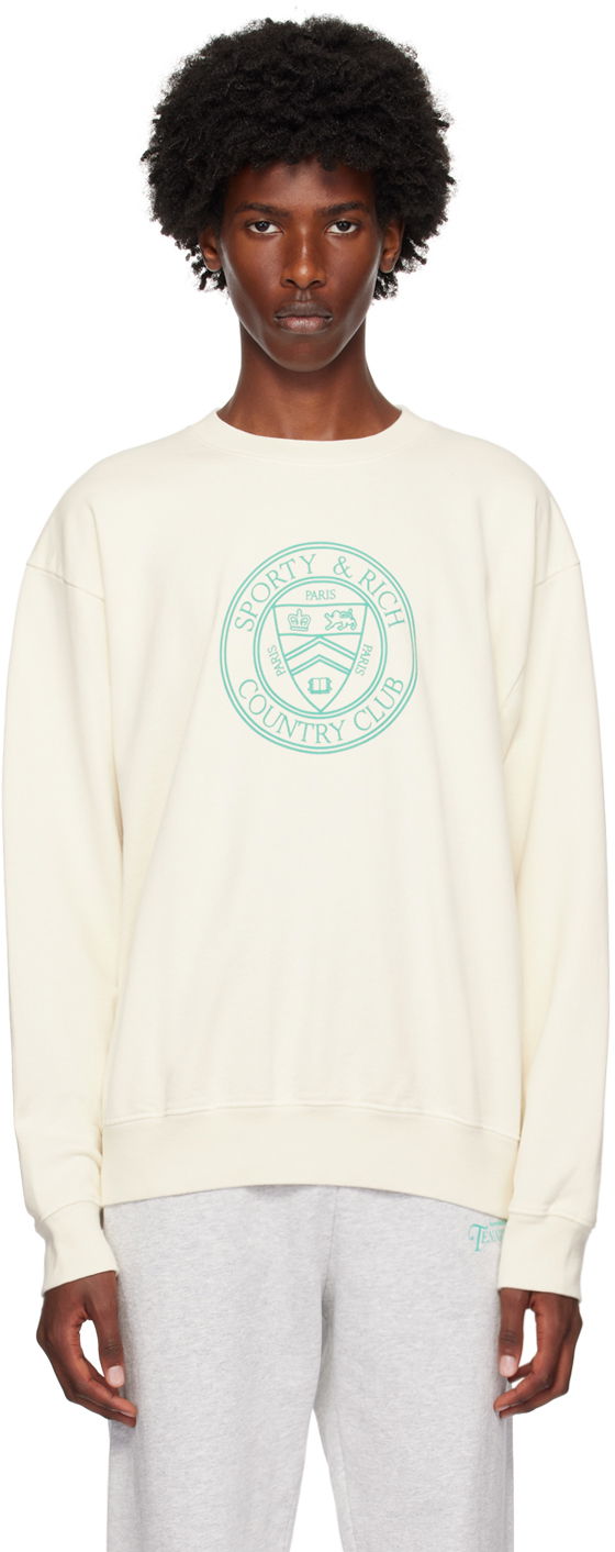 Футболка Sporty & Rich Off-White Connecticut Crest Sweatshirt білий | WS067S416CC