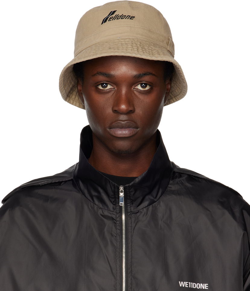 Капелюх We11done Washed Logo Bucket Hat бежевий | WD-AH3-22-426-U-BG