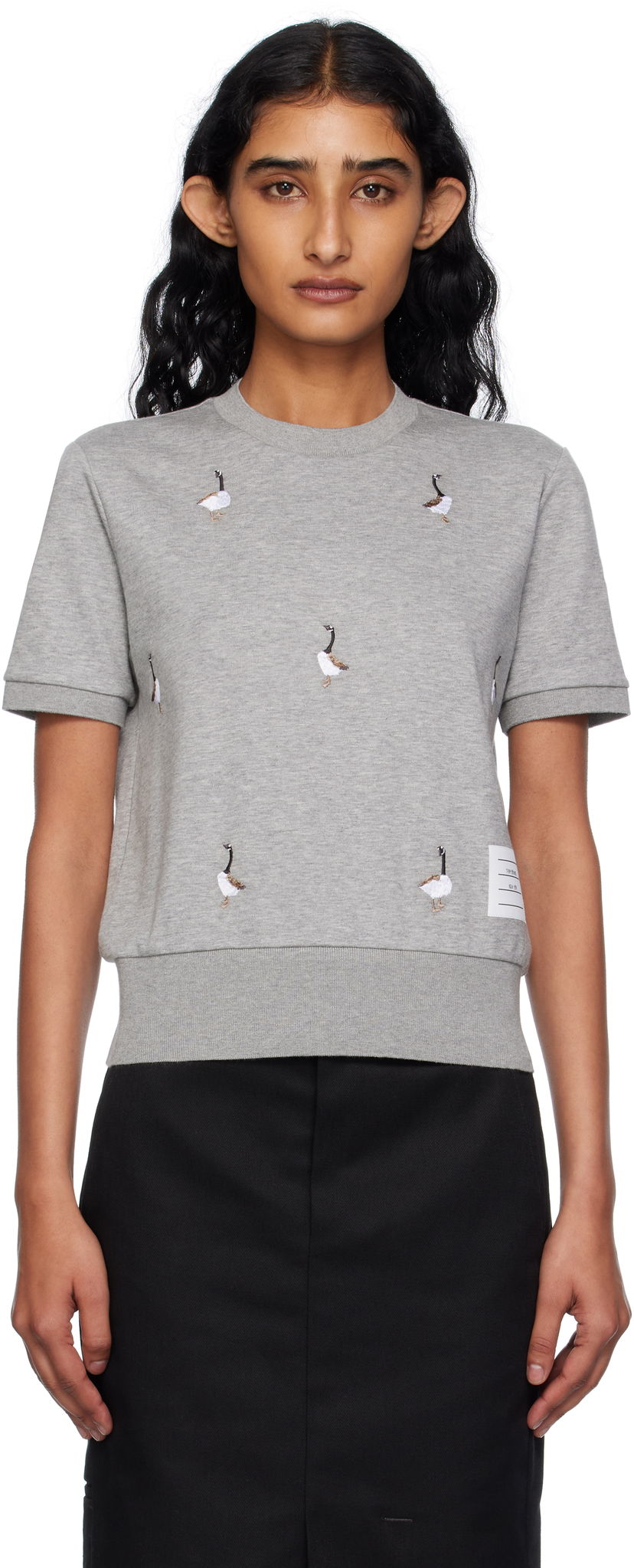 Футболка Thom Browne Thom Browne Cotton Milano Geese T-shirt Сірий | FJS216E-J0055