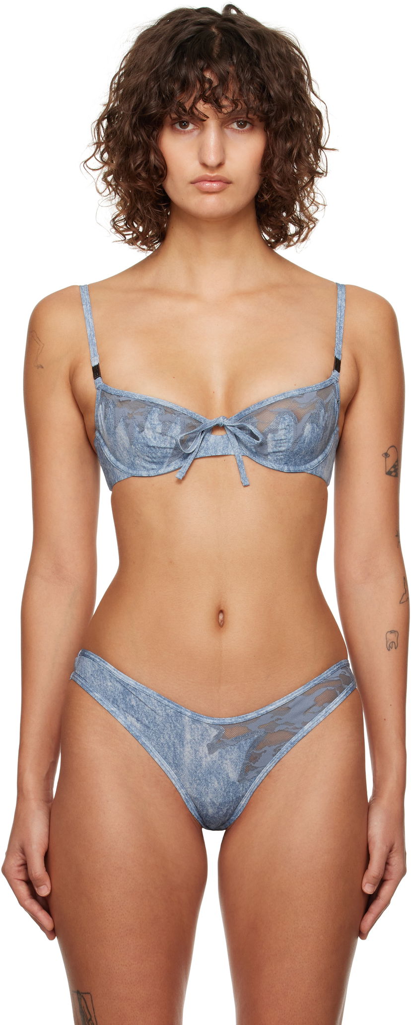Бюстгальтер Diesel Balconette-Lace Bra Синій | A15637 0LKBU