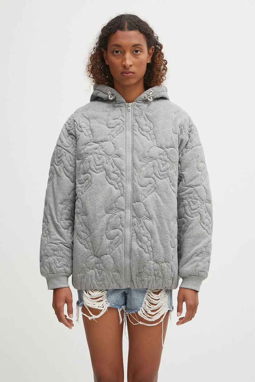 Куртка Fiorucci Fiorucci Kissing Angels Quilted Oversize Jacket Сірий | W02FPSHO092CJ05GY01
