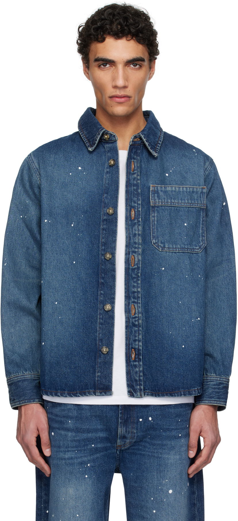 Сорочка A.P.C. A.P.C. Paint Splatter Denim Shirt Синій | COHGL-H02709
