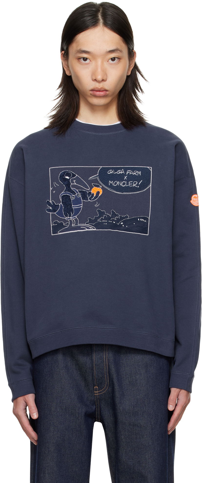 Світшоти Moncler Moncler Genius x Gilga Farm Cotton Sweatshirt темно-синій | K24028G0000289AUJ