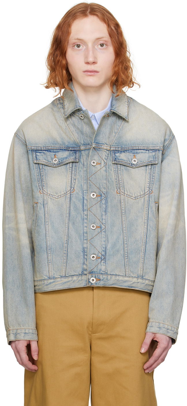 Куртка KENZO Paris Drawn Varsity Denim Jacket Синій | FE55DV3026B8