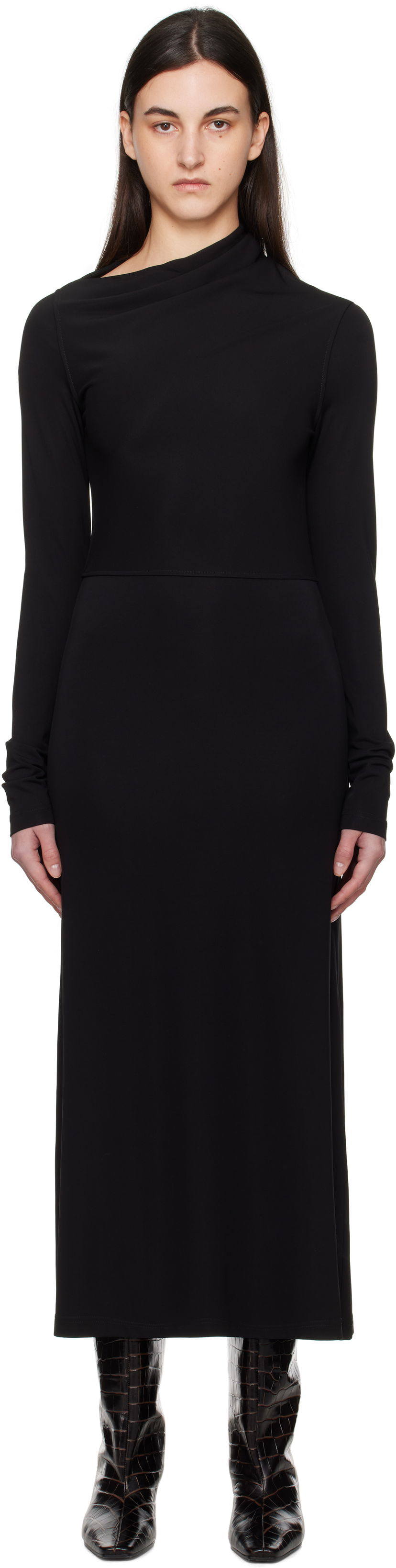 плаття TOTEME TOTEME Draped Jersey Maxi Dress чорний | 251-WRD4459-FB0162