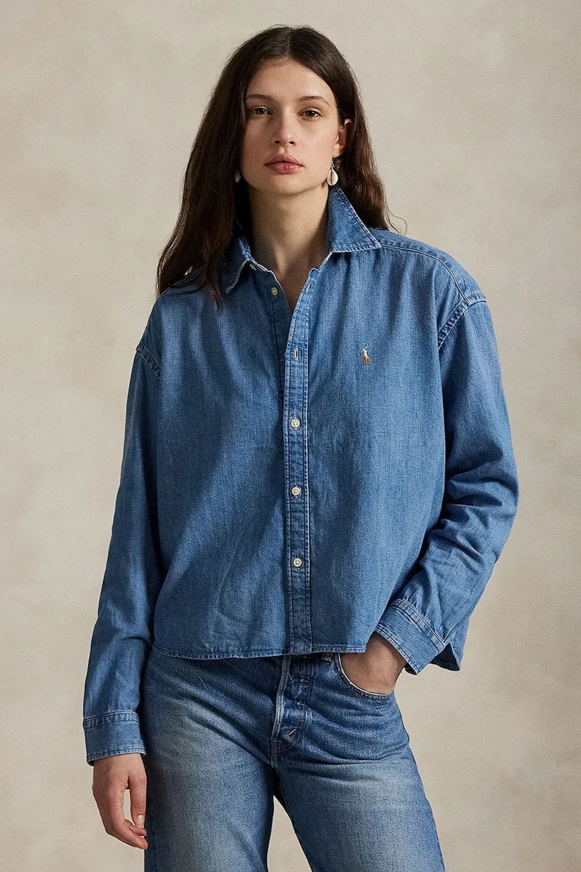 Сорочка Polo by Ralph Lauren Relaxed Fit Denim Shirt with Classic Collar by Polo Ralph Lauren Синій | 211969457