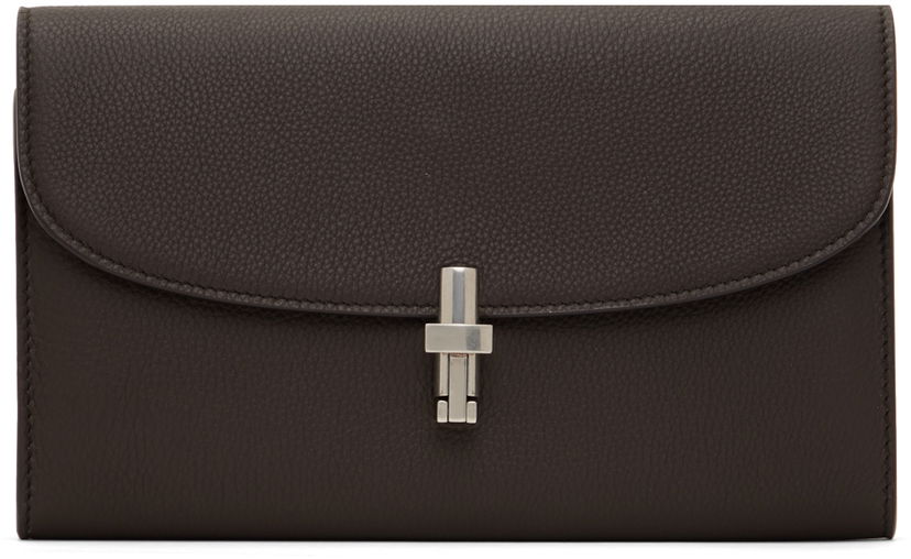 Гаманець The Row Pebbled Leather Continental Wallet Коричневий | W1652-L31