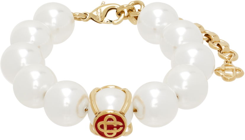 Браслет Casablanca Logo Faux-Pearl Bracelet with Gold-Tone Hardware Металік | APS25-JW-257-01