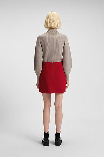 Спідниця BOSS A-line mini skirt with textured effect Червоний | 50547637, 1