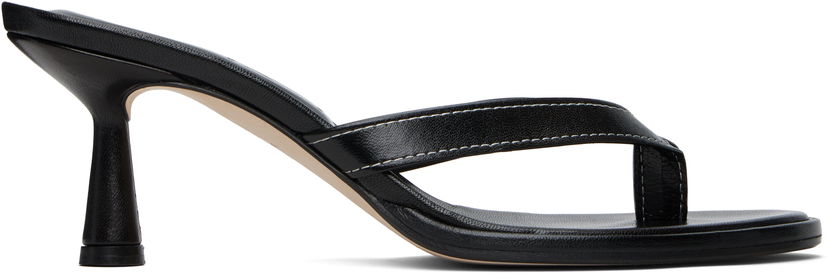 Догляд за взуттям Aeyde Aeyde Daphne Leather Toe-Post Heeled Sandals чорний | A11-HS-AEAR75CI187-SS25-800-007