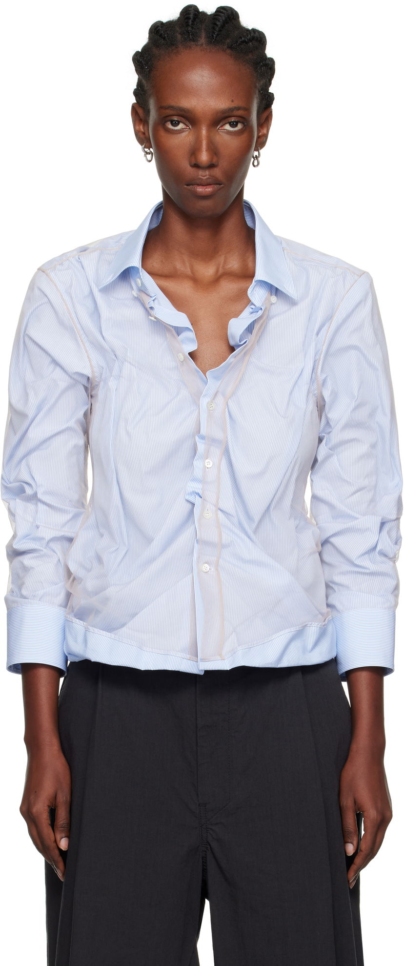 Сорочка Maison Margiela Maison Margiela Organic Cotton Button-Down Shirt Синій | S29DL0218 MTN125