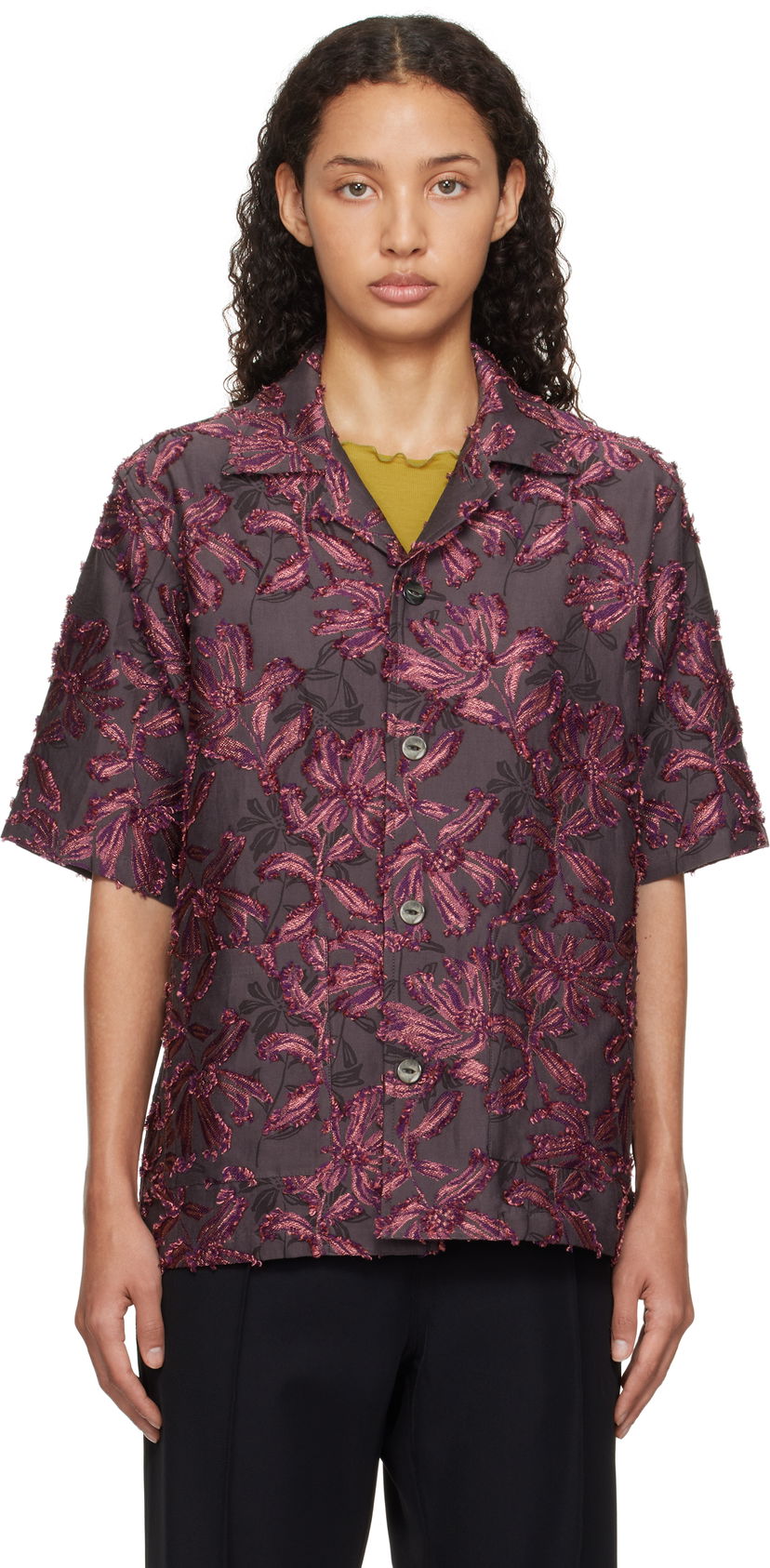 Сорочка Needles Cabana Shirt Фіолетовий | PU224